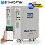 ECO-WORTHY 32kWh Batteriespeicher Solar Speicher 2x16kWh Akku 48V 314AH LiFePO4