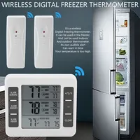 Thermometer,Alarm-Kühlschrank-Thermometer, Innen-Außen-Thermometer mit 2-Sensor
