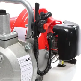XPOtool Benzin Wasserpumpe 1,47 kW 15.000l/h 35m Förderhöhe, 38 mm Anschluss (1,5"), Gartenpumpe Motorpumpe mit 2-Takt-Motor