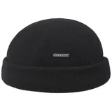 Stetson Sparr Umschlagmütze Dockermütze Mütze Wintermütze für Herren Fleecefutter Wollmütze mit Umschlag, Docker, Futter,, Schwarz, L (58-59 cm) - L