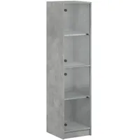 VidaXL Highboard mit Glastüren Betongrau 35x37x142 cm