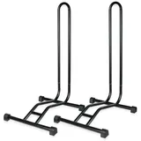 Schramm Fahrradständer Schramm® 2 Stück Fahrradständer in schwarz oder silber Bodenständer freistehend Radständer 38 x 42 x 75 cm schwarz