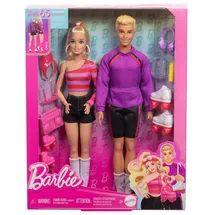 Mattel Barbie Fashionistas Set mit 2 Puppen und 6 Accessoires, Thema Rollschuhe, 65. Jubiläum