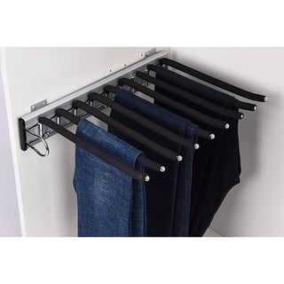 Hosenbügel Hosenhalter Ausziehbar Hosenbügel Platzsparend Hosenauszug Kleiderbügel Hosen Trouser Hangers Schrankeinrichtung Ausziehbarer Hosenauszug für Kleiderschrank 9 Stangen Hosenbügel