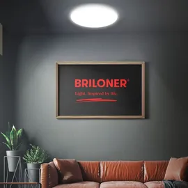 Briloner - LED Deckenlampe Bad mit indirektem Licht, Staub- Spritzwasserschutz, neutralweiß, Deckenleuchte, Badlampe, Badezimmerlampe, Küchenlampe, Feuchtraumleuchte, 35x5,5 cm, Weiß