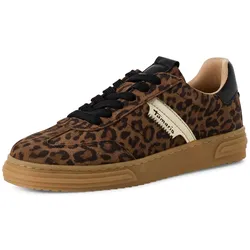 Plateausneaker TAMARIS, Damen, Gr. 37, leodruck, Veloursleder, Lederimitat, animal-print, sportlich, Schuhe, Freizeitschuh, Halbschuh, Schnürschuh im angesagten Animal Look