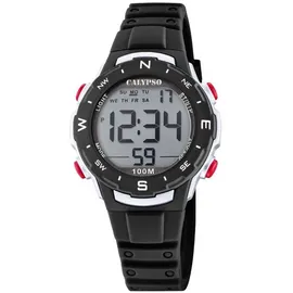 Calypso K5801/6 35 mm Kunststoffgehäuse Schwarz Silikonarmband Schwarz
