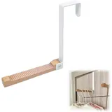 Klapphaken, klappbare Garderobe zum Aufhängen, Metall und Holz, (für 4,5cm Türfalz) (Weiß)