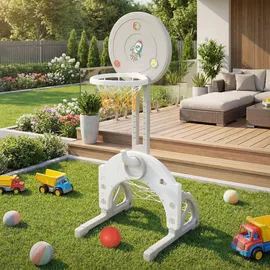 joyz Basketballkorb Set 50x89-115x50 cm Grau