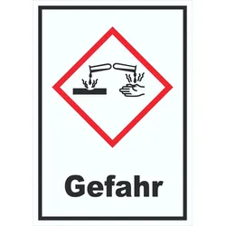 Schild Ätzende Wirkung Gefahr Ätzwirkung hochkant A4 (210x297mm)