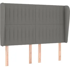 vidaXL Boxspringbett mit Matratze Dunkelgrau 140x200 cm Stoff