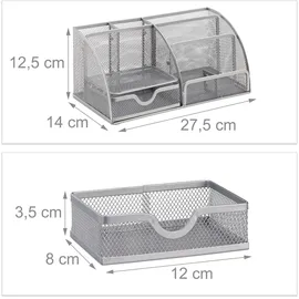 Relaxdays Schreibtischorganizer 6 Fächer 27,5 x 14,0 x 12,5 cm