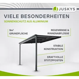 Juskys Terrassendach Borneo 300 x 300 cm anthrazit