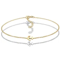 Elli Armband Damen Set Anker Paar Freundschaft Bi-Color in 925 Sterling Silber