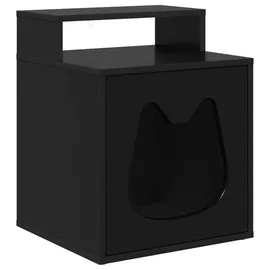 vidaXL Katzenhaus Schwarz 42,5 x 40 x 53,5 cm Holzwerkstoff