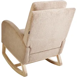 Beliani Schaukelsessel Alsta Bouclé 72 x 71 x 70 cm Beige
