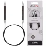 KnitPro Karbonz Rundstricknadeln 80cm, 8,00mm Rundstricknadel, Karbon/Messing, Multi-Colour, 22x11x0.5 cm