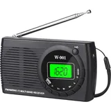 Mini Radio, Radio Batteriebetrieben Am Fm Sw Fm, Taschenradio Mit On-Screen-D...