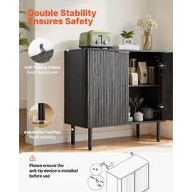 Vevor Buffetschrank 80 x 37,5 x 80 cm Schwarz