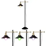 ETC Shop Alt Messing Steh Lampe Wohn Zimmer Fernbedienung Dimmer Leuchte im Set inkl. RGB LED Leuchtmittel