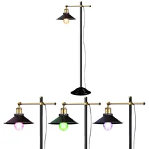 ETC Shop Alt Messing Steh Lampe Wohn Zimmer Fernbedienung Dimmer Leuchte im Set inkl. RGB LED Leuchtmittel