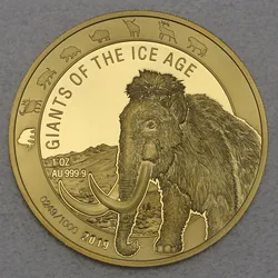 Goldmünze 1oz Wollmammut 2019 Giants of Ice Age (Ghana)