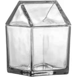 Bloomingville - Elius Gefäß mit Deckel, 12 x 19 x 12 cm, transparent