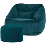 I.C.O.N. icon Sitzsack, Grün, Textil, 340 L, 1-Sitzer, Freiform, 100x80x88 cm, Hergestellt in Deutschland, Oeko-Tex® Standard 100, Reach, Wohnzimmer, Hocker, Sitzsäcke, XXL Sitzsäcke