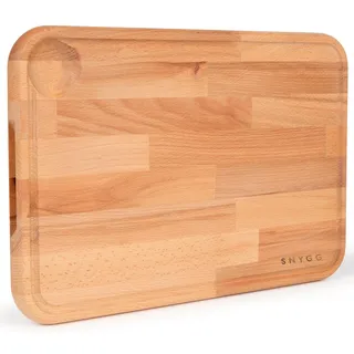 SNYGG großes Schneidebrett 45 x 30 x 3 cm, robust, widerstandsfähig, wendbar, 100% Buchenholz, hergestellt in der EU, biologisch, antibakteriell, schneidebrett holz, brett, cutting board