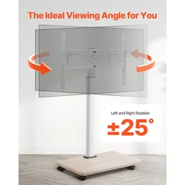 Vevor rollbarer TV-Ständer TV-Wagen für 812,8-1778 mm TVs bis zu 45 kg, 25° Links-Rechts-Drehung & höhenverstellbare TV-Halterung mit Regal für Ecke Schlafzimmer Wohnzimmer (max. 600 x 400 mm)