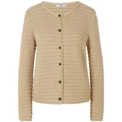 Strickjacke Rundhals-­Ausschnitt Peter Hahn beige, 38