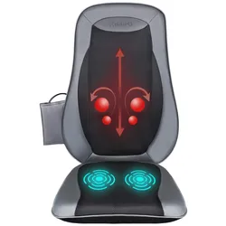 NAIPO Rücken Massagegerät Massagesitzauflagen mit Shiatsu Wärme Tiefenmassage Rollmassage Vibration für oberen unteren komplett Rücken MGBK-2606H