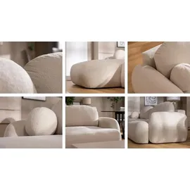 Mirjan24 Eckcouch Boucle 2-Sitzer Beige