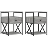 vidaXL Nachtschrank 2 Stk. 40 x 42 x 55 cm Grau