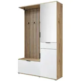Kompaktgarderobe  Rovereto ¦ weiß ¦ Maße (cm): B: 122 H: 195 T: 35.0