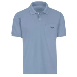 Trigema Poloshirt "TRIGEMA Polohemd mit Brusttasche" Gr. M, blau (pearl, blue) Damen Shirts Jersey