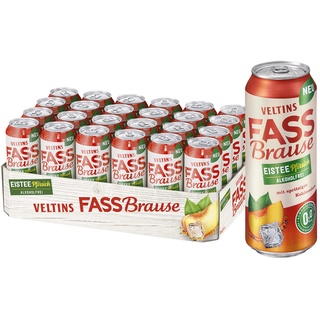 VELTINS Fassbrause Eistee-Pfirsich Alkoholfrei, EINWEG (24 x 0.5 l Dose)