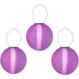 Solar Lampions Außen Wetterfest Lampions Solar Outdoor Solarlampions für außen, IP55 Wasserdicht Hängende Led Solar Laterne für Garten, Hof, Terrasse, Hochzeit, Halloween Fest Deko (30cm/3pcs/Lila)