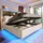 stilvora Polsterbett 140x200 cm mit LED-Lichtleiste und hydraulischem Stauraum, Doppelbett mit Staufächern und schwebendem Design, Jugendbett mit ... - Beige