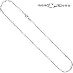 Silberkette JOBO, silber (silber 925), Halsketten, Damen, Silber 925 (Sterlingsilber), L: 60cm, Kugelkette 925 Silber 60 cm 3,0 mm
