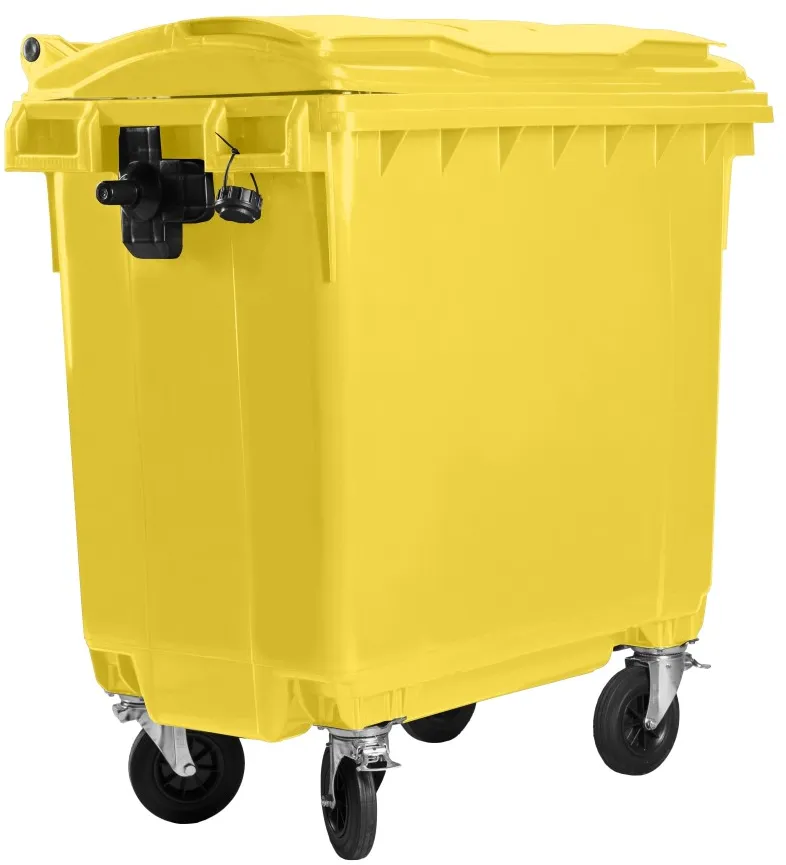 Hardwex Müllcontainer 660 l Gelb mit Flachdeckel