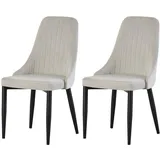 xonox.home Stuhl Claudia 2er Set creme schwarz B/H/T: ca. 44x88x58 cm – creme, schwarz