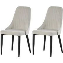 xonox.home Stuhl Claudia 2er Set creme schwarz B/H/T: ca. 44x88x58 cm – creme, schwarz