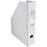 Exacompta 90157E 10er Pack Stehsammler DIN A4 7cm breit aus festem Karton mit PVC Bezug und aufgeklebtem Rückenschild und Griffloch perfekt zur Aufbewahrung von Zeitschriften Katalogen weiß