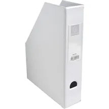 Exacompta 90157E 10er Pack Stehsammler DIN A4 7cm breit aus festem Karton mit PVC Bezug und aufgeklebtem Rückenschild und Griffloch perfekt zur Aufbewahrung von Zeitschriften Katalogen weiß
