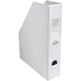 Exacompta 90157E 10er Pack Stehsammler DIN A4 7cm breit aus festem Karton mit PVC Bezug und aufgeklebtem Rückenschild und Griffloch perfekt zur Aufbewahrung von Zeitschriften Katalogen weiß