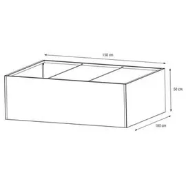 Herstera Garden Cube Low XL Plus 150 x 100 x 50 cm Anthrazit