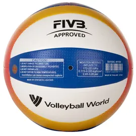 Mikasa Beach Pro DVV1, BV550C, Größe 5, weiß/blau/gelb, 280 Gramm, Spielball