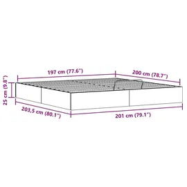 vidaXL Ottoman Bettgestell 200 x 200 cm Braun