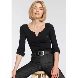 Arizona Langarmshirt sehr figurbetonter Schnitt, unifarben, Rundhalsausschnitt schwarz 36/38